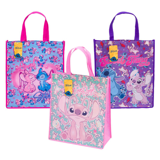 Disney Stitch & Angel Reusable Tote Bag, 16", Assorted