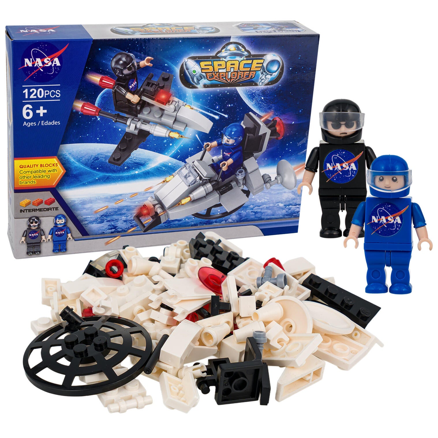 NASA Space Explorer Block Head Building Playset, 120 Pieces