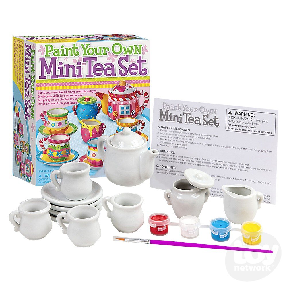 The Toy Network-Paint Your Own Mini Tea Set-4M-04541-Legacy Toys