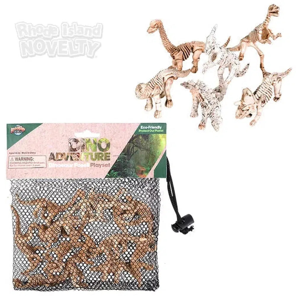 The Toy Network-12 Piece Dino Fossil Mesh Bag Play Set-AT-MTDFO-Legacy Toys