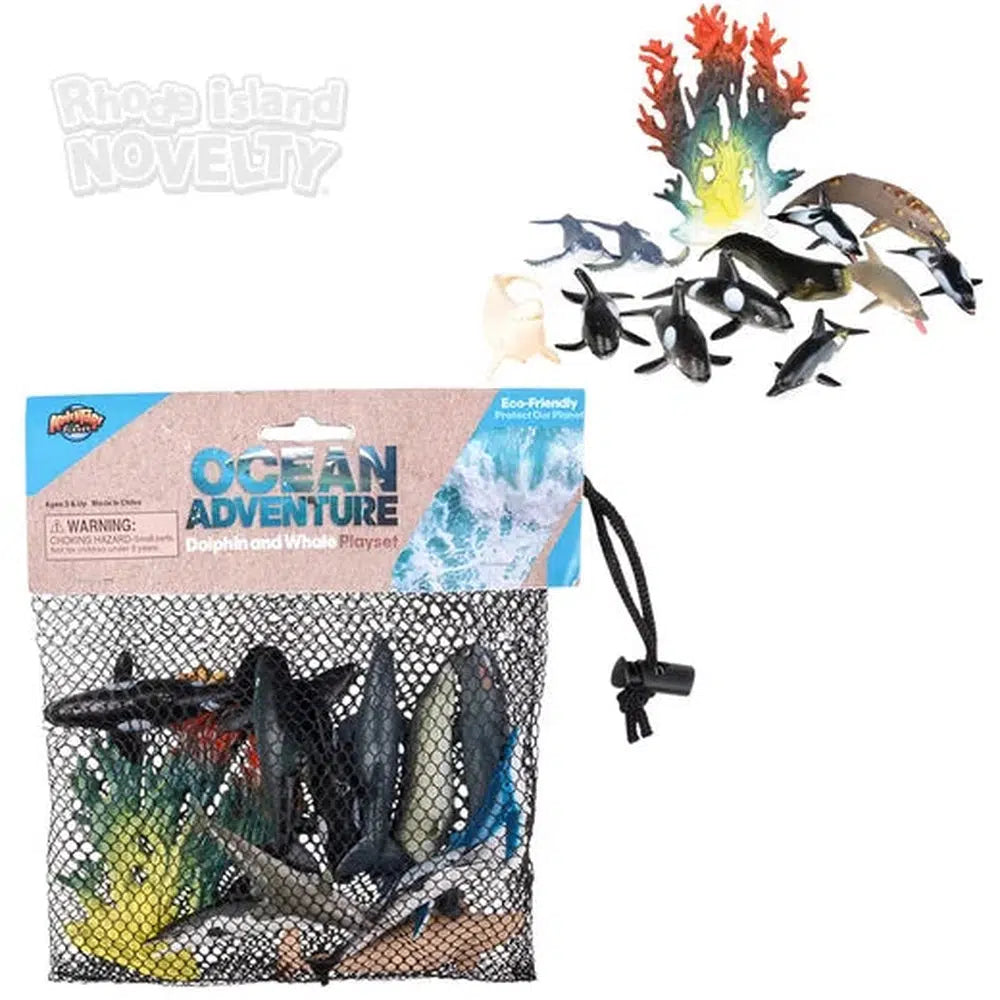 The Toy Network-12 Piece Dolphin And Whale Mesh Bag Play Set-AT-MTDOW-Legacy Toys