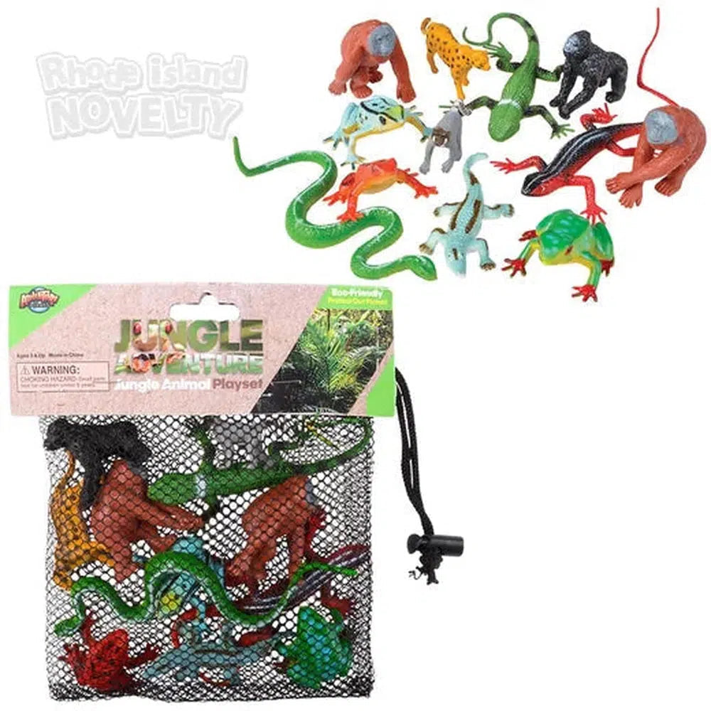 The Toy Network-12 Piece Jungle Mesh Bag Play Set-AT-MTJUN-Legacy Toys