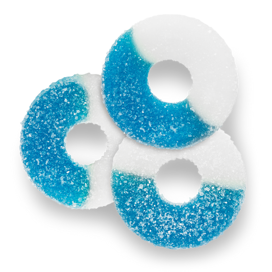 Albanese Confectionery-Gummi Blue Raspberry Rings 4.5 lb. Bag-50131-Legacy Toys