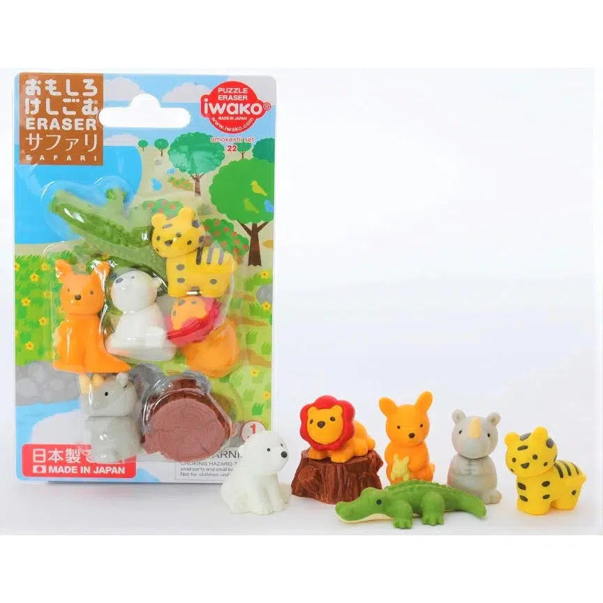 BC Mini-Iwako Safari Eraser Card-38328-Legacy Toys