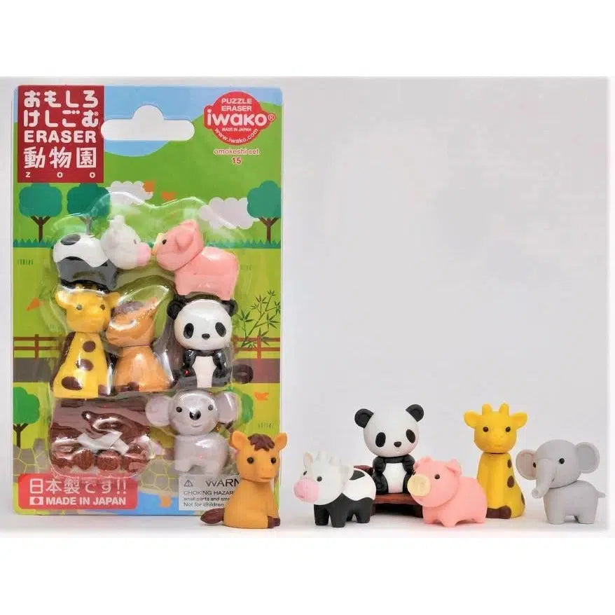 BC Mini-Iwako Zoo Eraser Card-38345-Legacy Toys