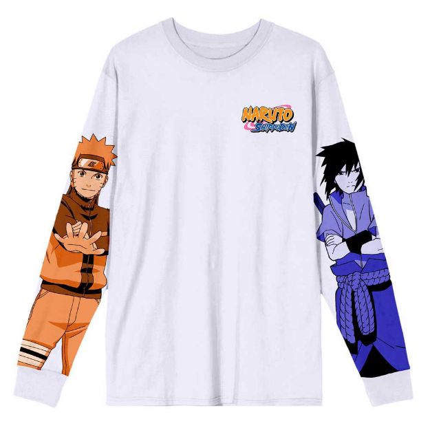 Bio World-Naruto & Sasuke Monochromatic Long Sleeve Unisex Tee--Legacy Toys