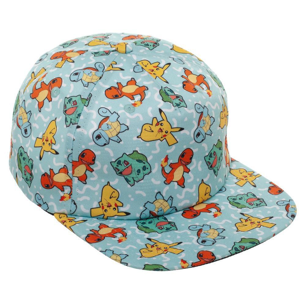 Bio World-Pokemon AOP Character Flat Bill Snapback Hat-SB79D4POK00PP00-Legacy Toys