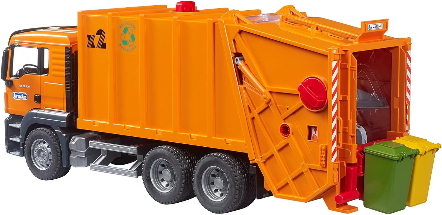 Bruder-Man TGS Garbage Truck - Orange-03760-Legacy Toys