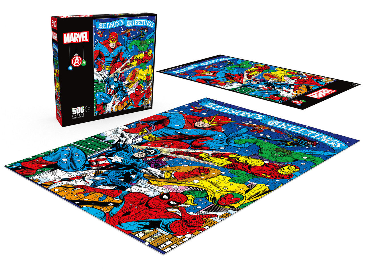 Buffalo Games-Marvel: Seasons Greetings from The Avengers - 500 Piece Puzzle-3210-Legacy Toys