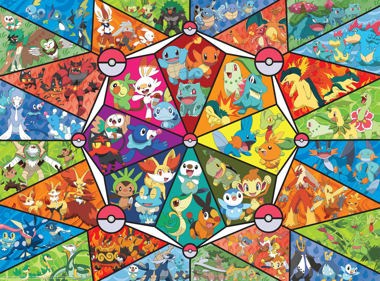 Buffalo Games-Pokémon: Stained Glass Starters - 1000 Piece Puzzle-11833-Legacy Toys