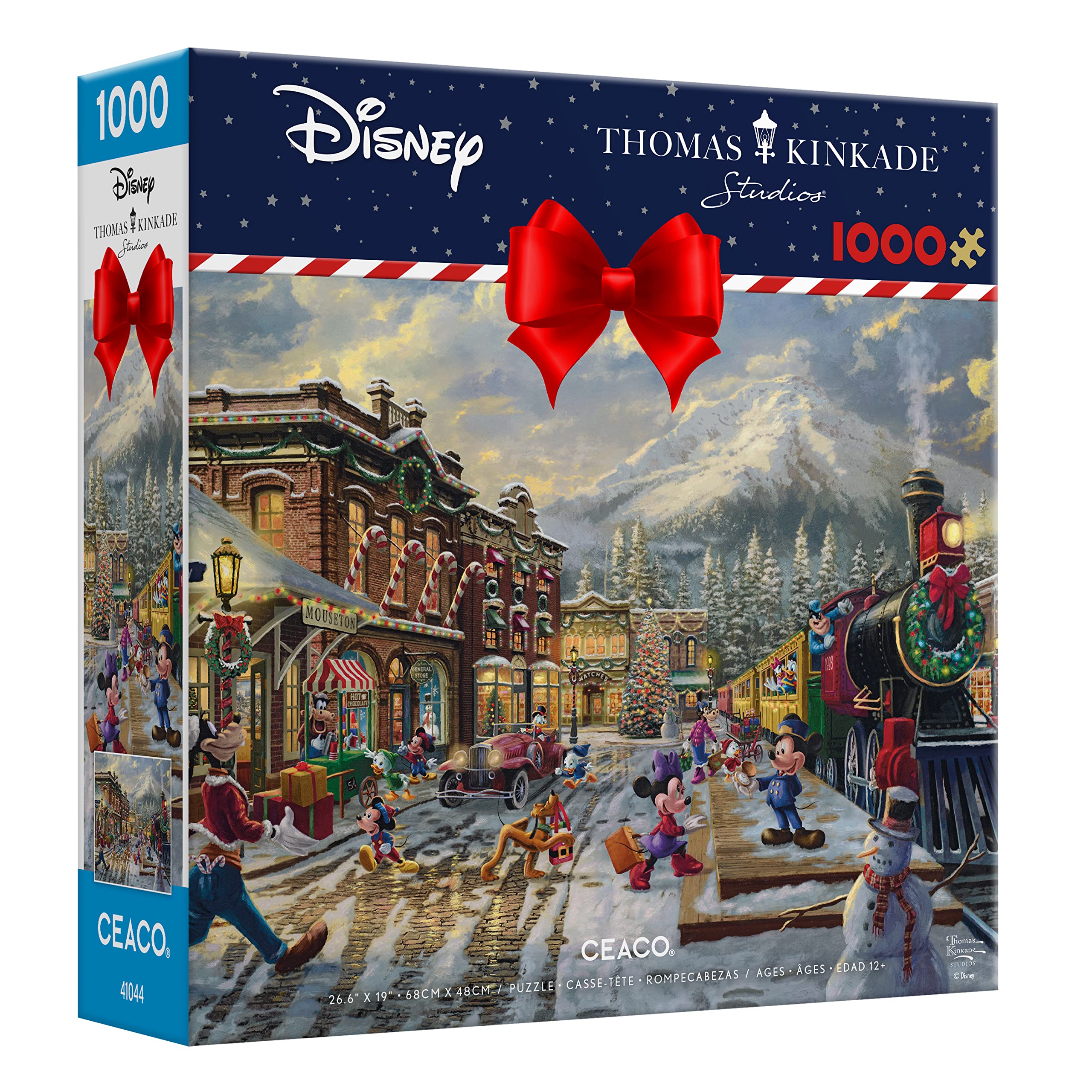 Ceaco-Thomas Kinkade Disney - Mickey & Minnie Candy Cane Express - 1000 Piece Puzzle-3328-53-Legacy Toys