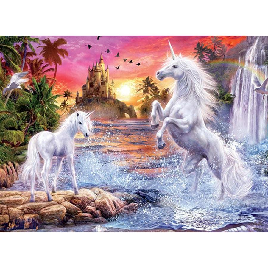 Ceaco-Unicorns - Unicorn Waterfall Sunset - 100 Piece Puzzle-1652-03-Legacy Toys