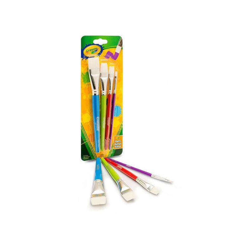 Crayola-Crayola 4 Count Big Paintbrushes Flat Brush Set-591815-Legacy Toys