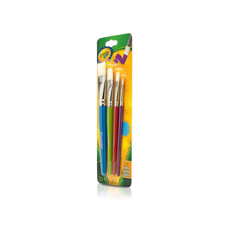 Crayola-Crayola 4 Count Big Paintbrushes Flat Brush Set-591815-Legacy Toys