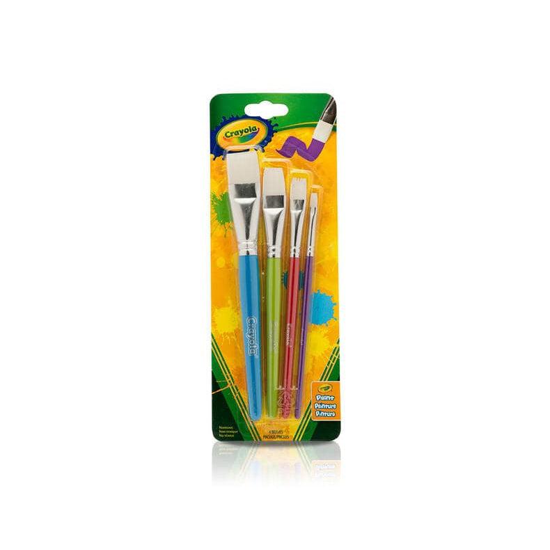 Crayola-Crayola 4 Count Big Paintbrushes Flat Brush Set-591815-Legacy Toys