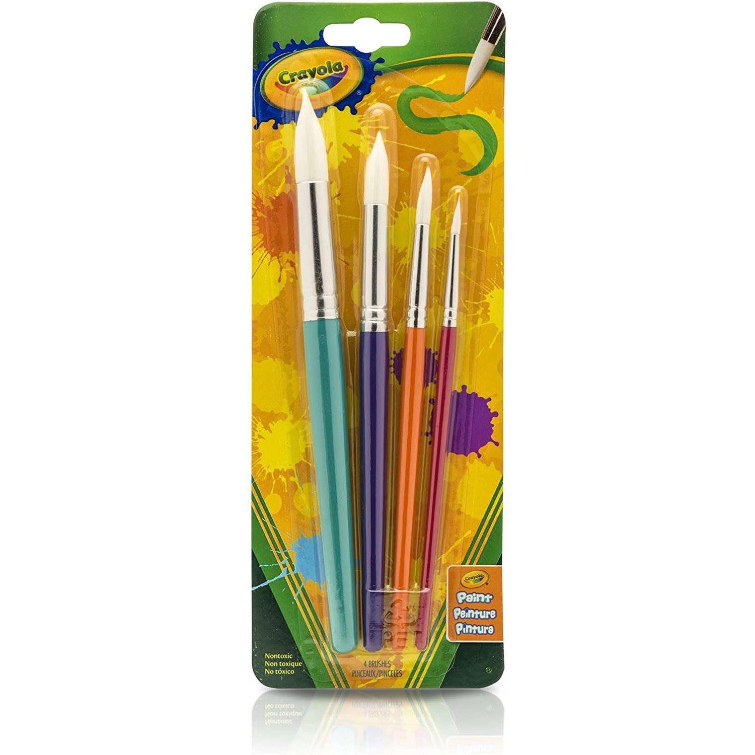 Crayola-Crayola 4 Count Big Paintbrushes Round Brush Set-592180-Legacy Toys