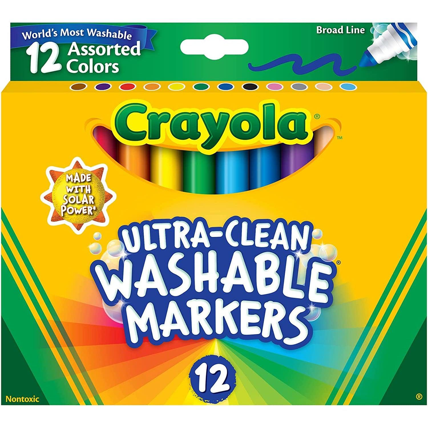 Crayola-Crayola Washable Broadline Markers 12 Pieces-UB-MAW12-Legacy Toys