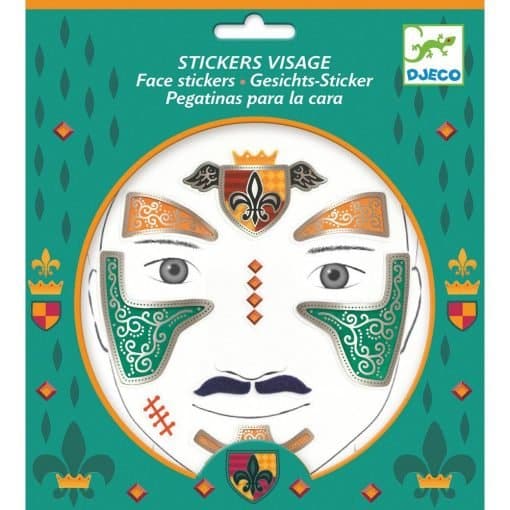 DJECO-Face Stickers Knight-DJ09216-Legacy Toys