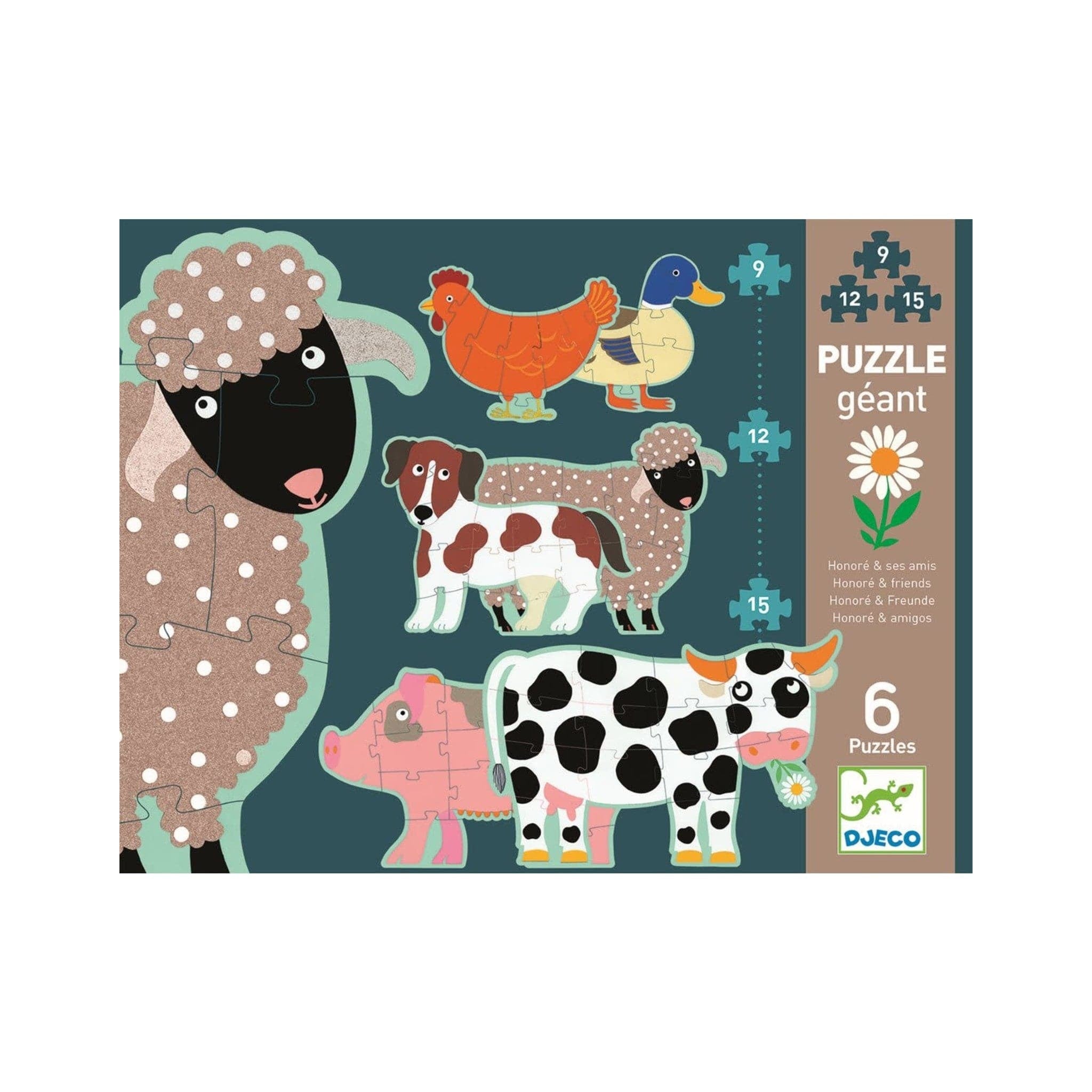 DJECO-Progressive Puzzle - Honore & Friends-DJ07112-Legacy Toys