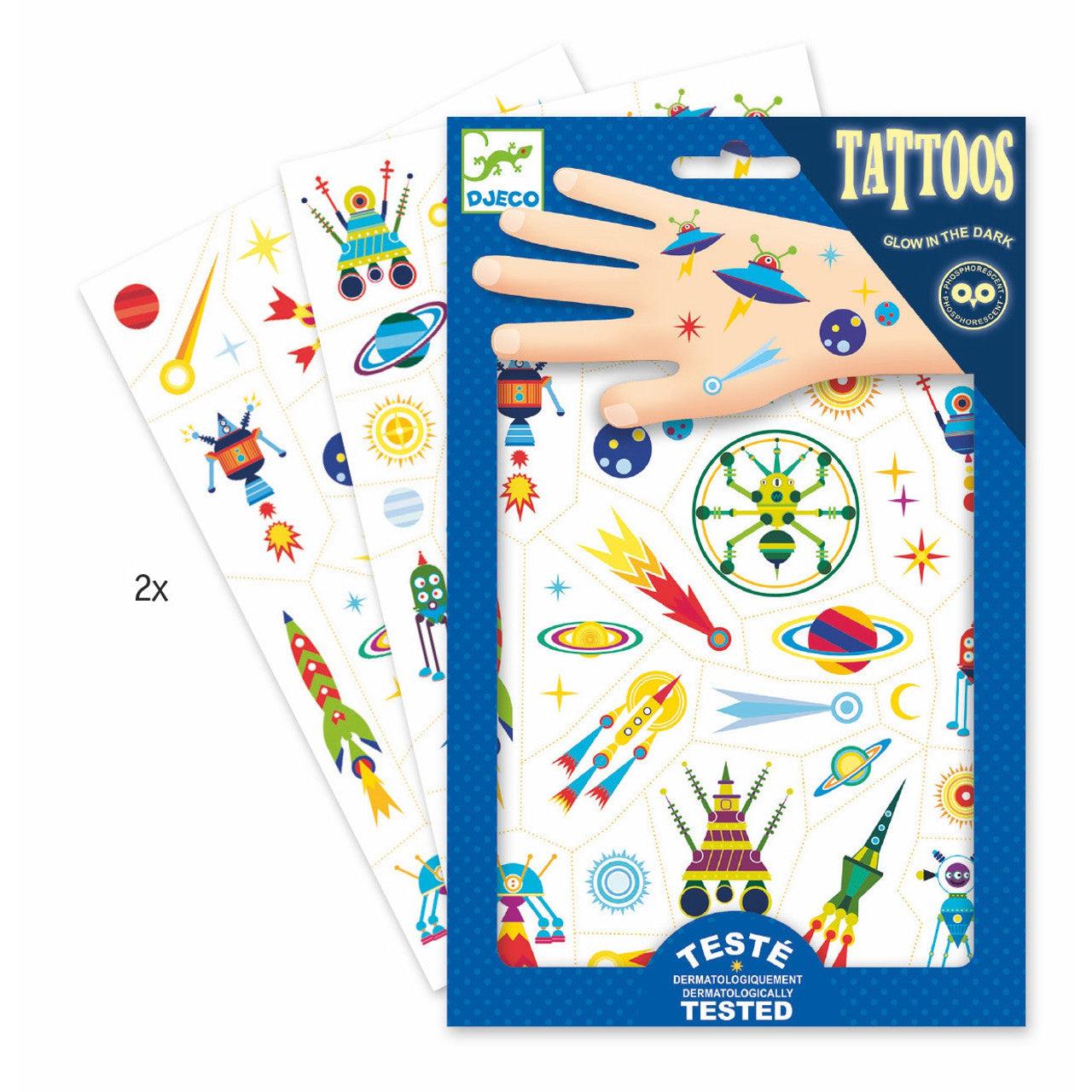 DJECO-Space Oddity Tattoos-DJ09590-Legacy Toys