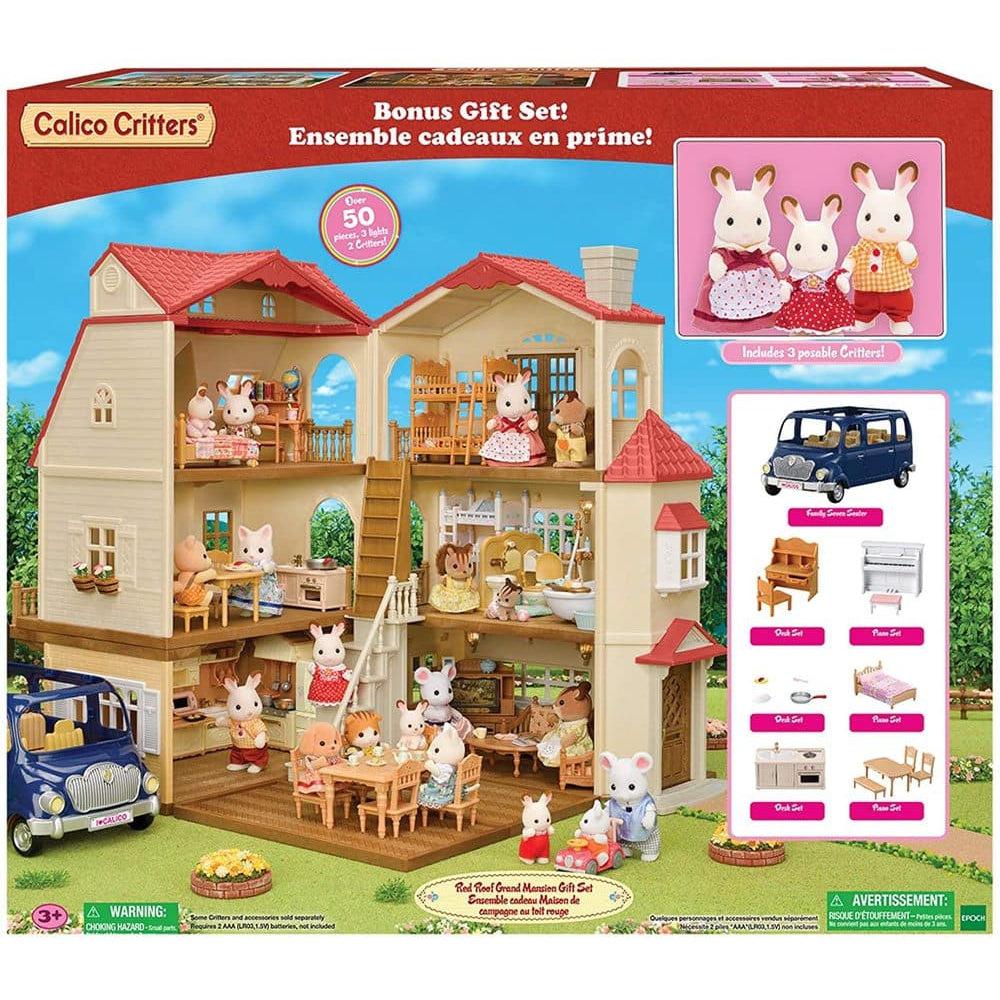 Epoch Everlasting Play-Calico Critters Red Roof Grand Mansion Gift Set-CF1872-Legacy Toys