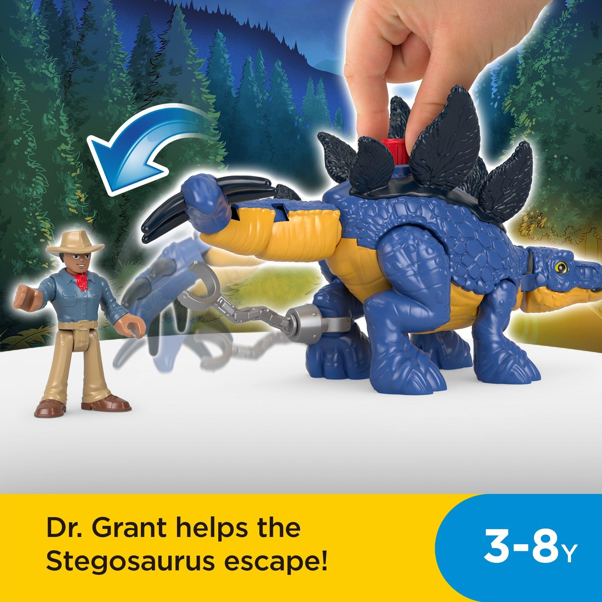 Fisher Price-Fisher-Price Imaginext - Jurassic World Stegosaurus & Dr. Grant-GVV64-Legacy Toys