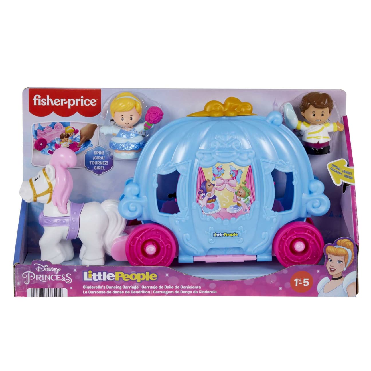 Fisher Price-Fisher-Price Little People - Disney Princess Cinderella's Dancing Carriage-HGP76-Legacy Toys