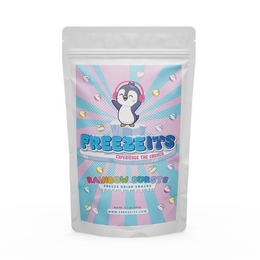 FREEZEITS-FREEZEITS Freeze Dried Candy - Rainbow Bursts Crunchy Snacks - Resealable Packaging - 5.1oz.-FRZ100-Rainbow Bursts-Legacy Toys