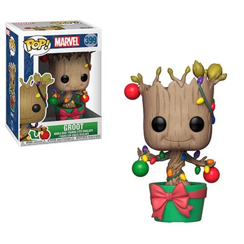 Funko-Marvel Holiday - Groot with Lights Funko Pop! Vinyl Figure #399-FU33982-Legacy Toys