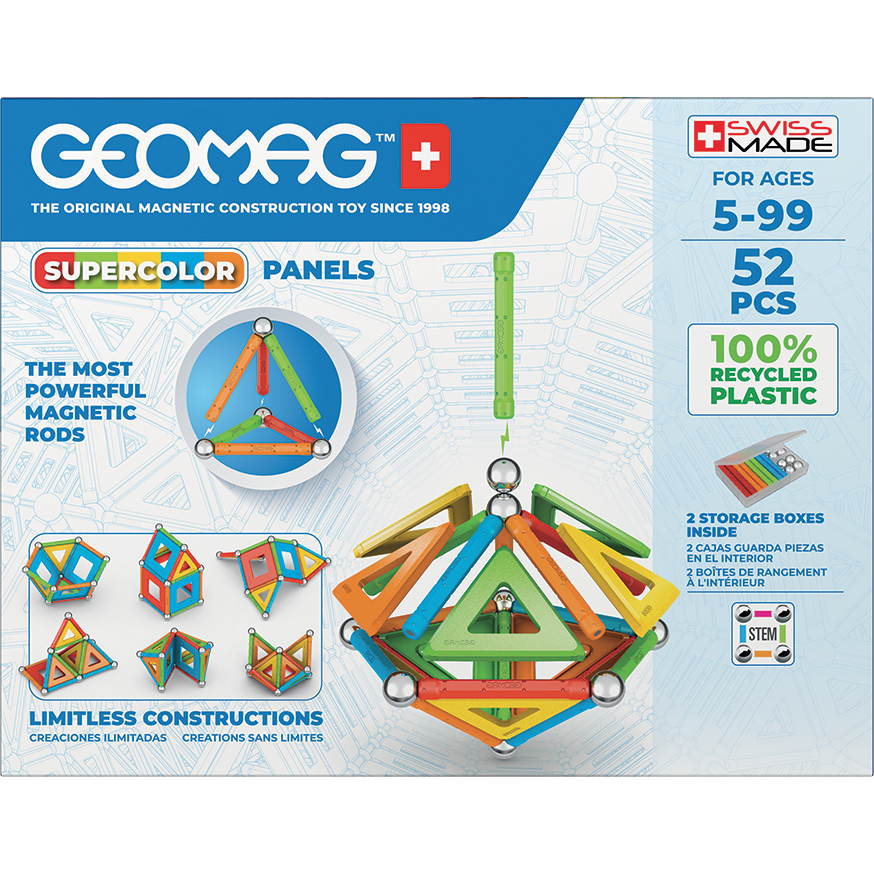 Geomag-Geomag Supercolor Panels Recycled 52 Pieces-378-Legacy Toys