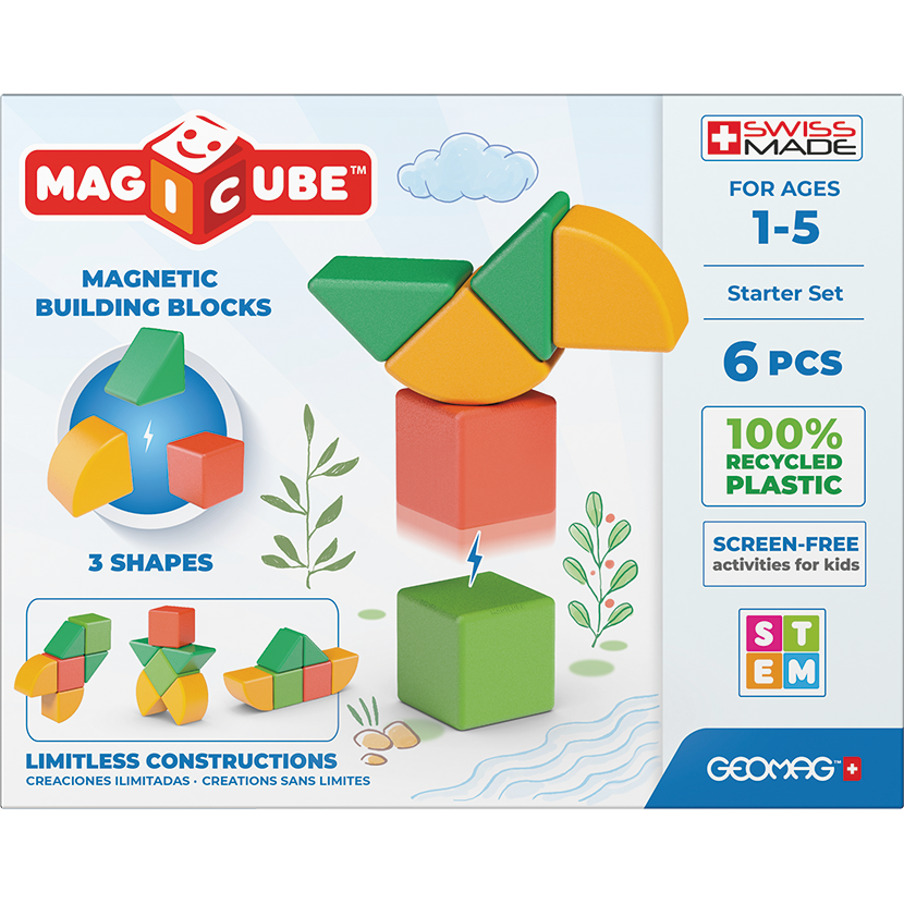 Geomag-Magicube Shapes Recycled 6 Pieces-200-Legacy Toys