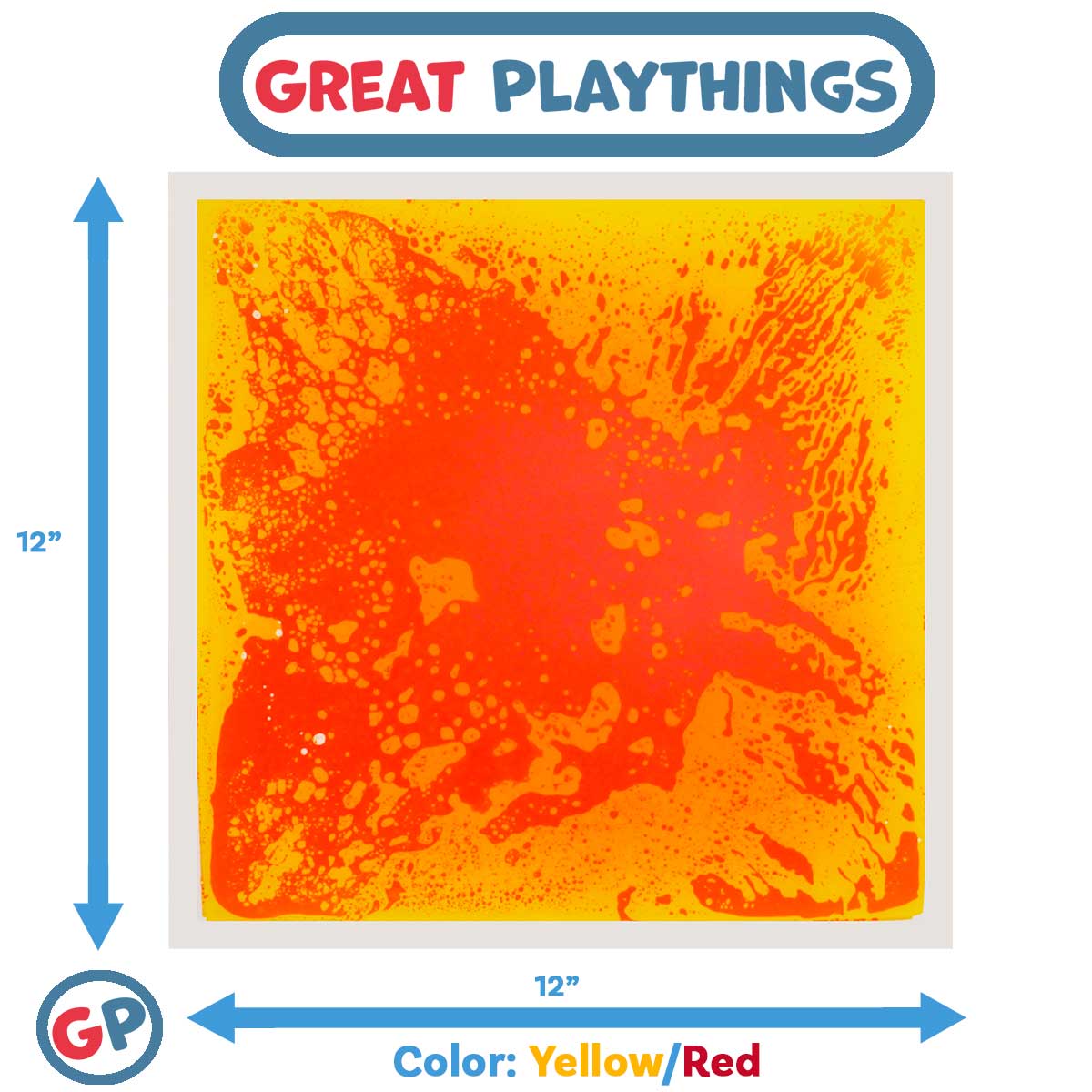Great Playthings-11.8" Square Liquid Sensory Floor Tile - Box of 6-GP1127-Yellow/Red-Legacy Toys