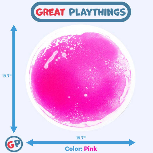 Great Playthings-19.7" Round Liquid Sensory Floor Tile-GP1131-PK-Pink-Legacy Toys