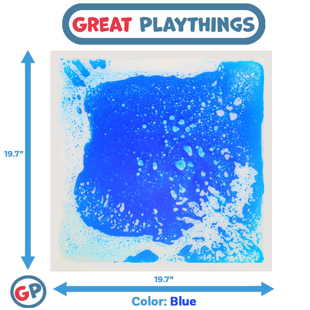 Great Playthings-19.7" Square Liquid Sensory Floor Tile-GP1102-1-Blue-Legacy Toys