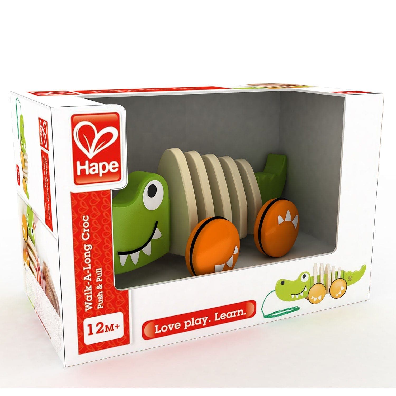 Hape-Walk-A-Long Croc-E0348-Legacy Toys