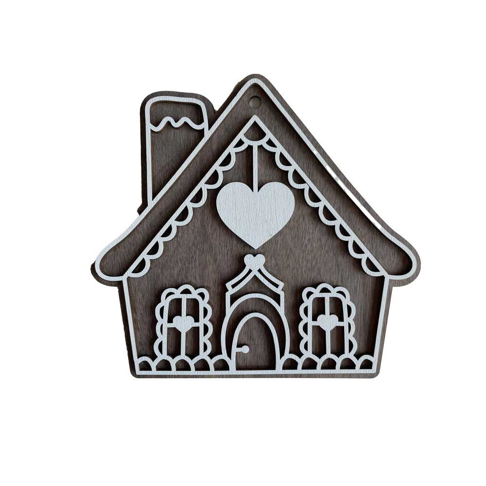 Idako-Personalized Wooden Christmas Ornament Gingerbread House (Deluxe)-ORN027-Legacy Toys