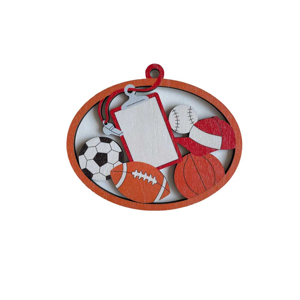 Idako-Personalized Wooden Christmas Ornament Sports (Standard)-ORN008-Legacy Toys