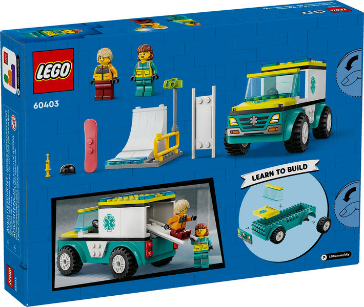 Lego-Emergency Ambulance and Snowboarder-60403-Legacy Toys