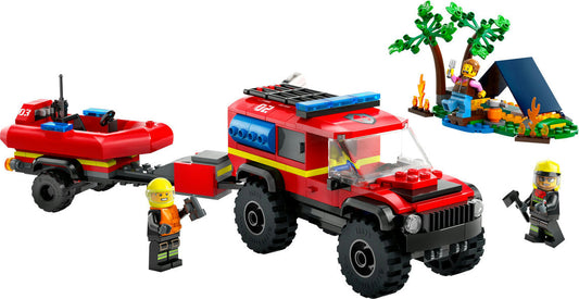 Lego-4x4 Fire Truck with Rescue Boat-60412-Legacy Toys