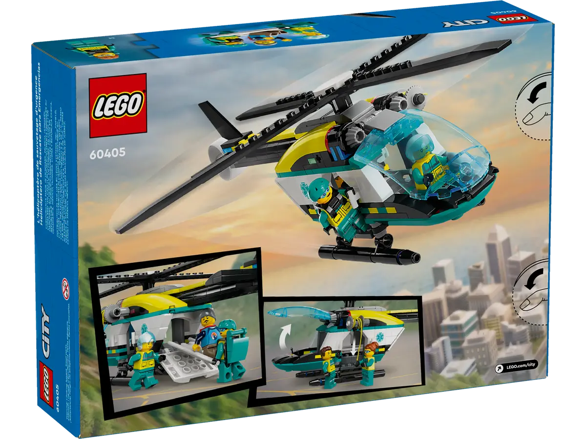 Lego-LEGO City - Emergency Rescue Helicopter-60405-Legacy Toys