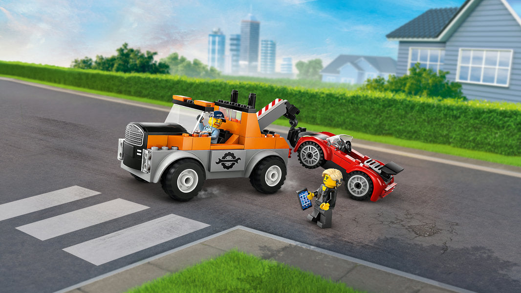 Lego-LEGO City - Tow Truck and Sports Car Repair-60435-Legacy Toys