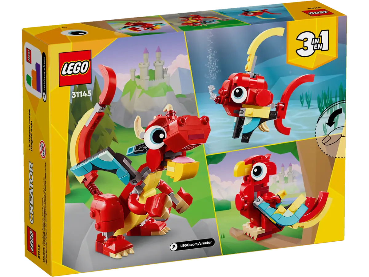 Lego-LEGO Creator 3-in-1 - Red Dragon-31145-Legacy Toys