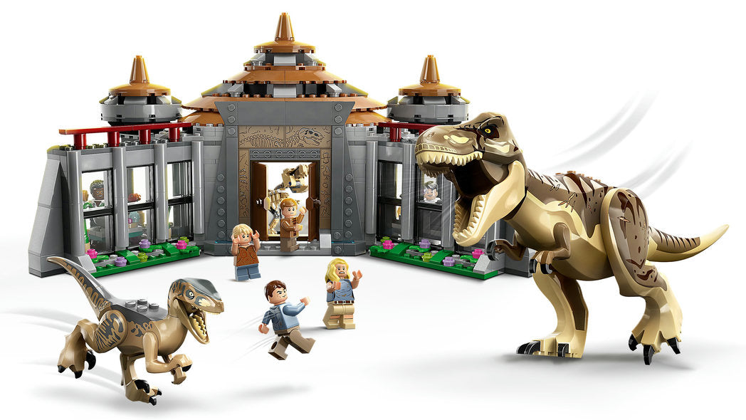 Lego-LEGO Jurassic World - Visitor Center: T-rex & Raptor Attack-76961-Legacy Toys