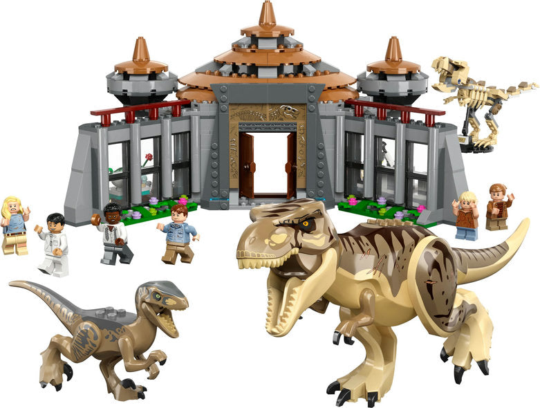 Lego-LEGO Jurassic World - Visitor Center: T-rex & Raptor Attack-76961-Legacy Toys