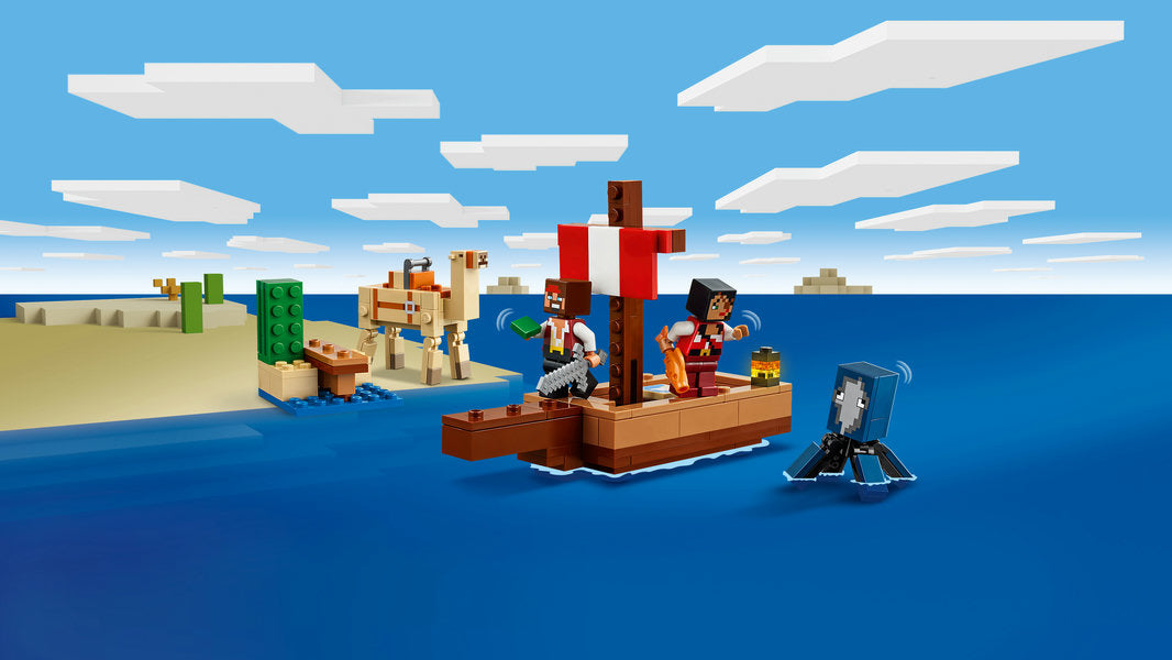 Lego-LEGO Minecraft - The Pirate Ship Voyage-21259-Legacy Toys