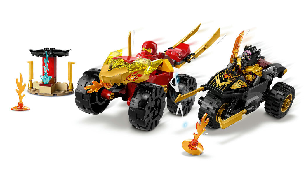 Lego-LEGO Ninjago - Kai and Ras's Car and Bike Battle-71789-Legacy Toys