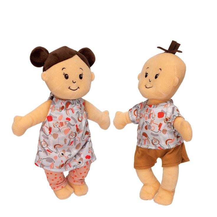 Manhattan Toy-Wee Baby Stella Twin Dolls - Beige with Brown Hair-157220-Legacy Toys