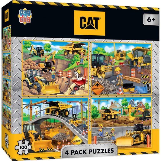 MasterPieces-Caterpillar - 4-Pack - 48 Piece Puzzles-11847-Legacy Toys