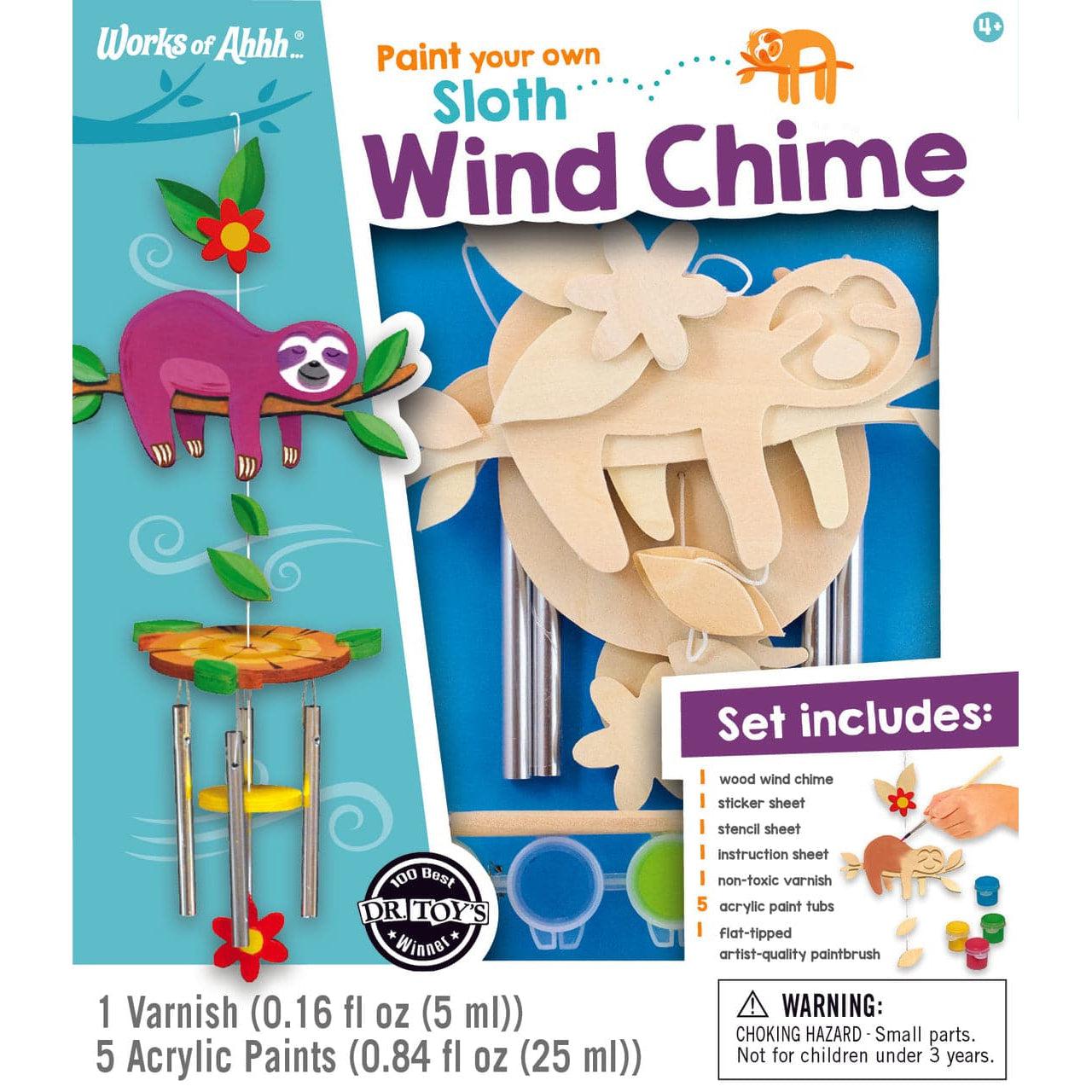 MasterPieces-Classic Wood Paint Kit - Sloth Wind Chime-21638-Legacy Toys