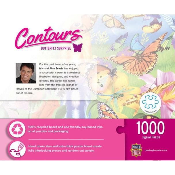 MasterPieces-Contours - Butterfly Surprise - 1000 Piece Shaped Puzzle-72051-Legacy Toys